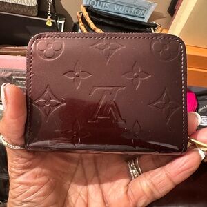 Louis Vuitton Silver Monogram Vernis Compact Zippy Wallet (Made in France)